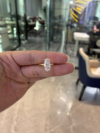 For Jocelyn 14k yellow gold ring with 3ct F VS1 diamond And 0.331ct side stones