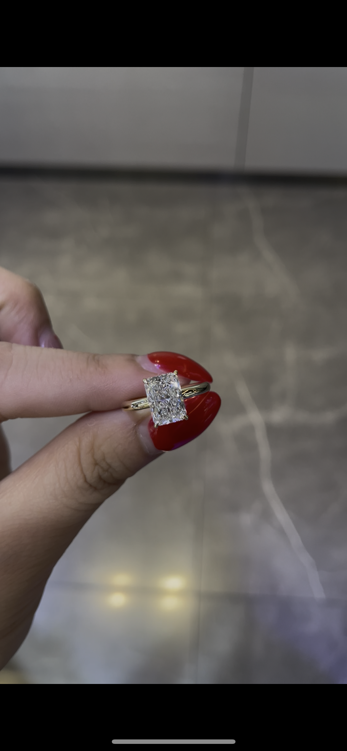 Remaining For Janet Vazquez 14k yellow gold ring with 2ct radiant diamond