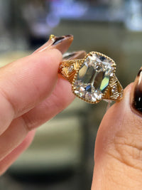 For Swann Karma, deposit for 18k yellow gold 4ct old mine cut ring