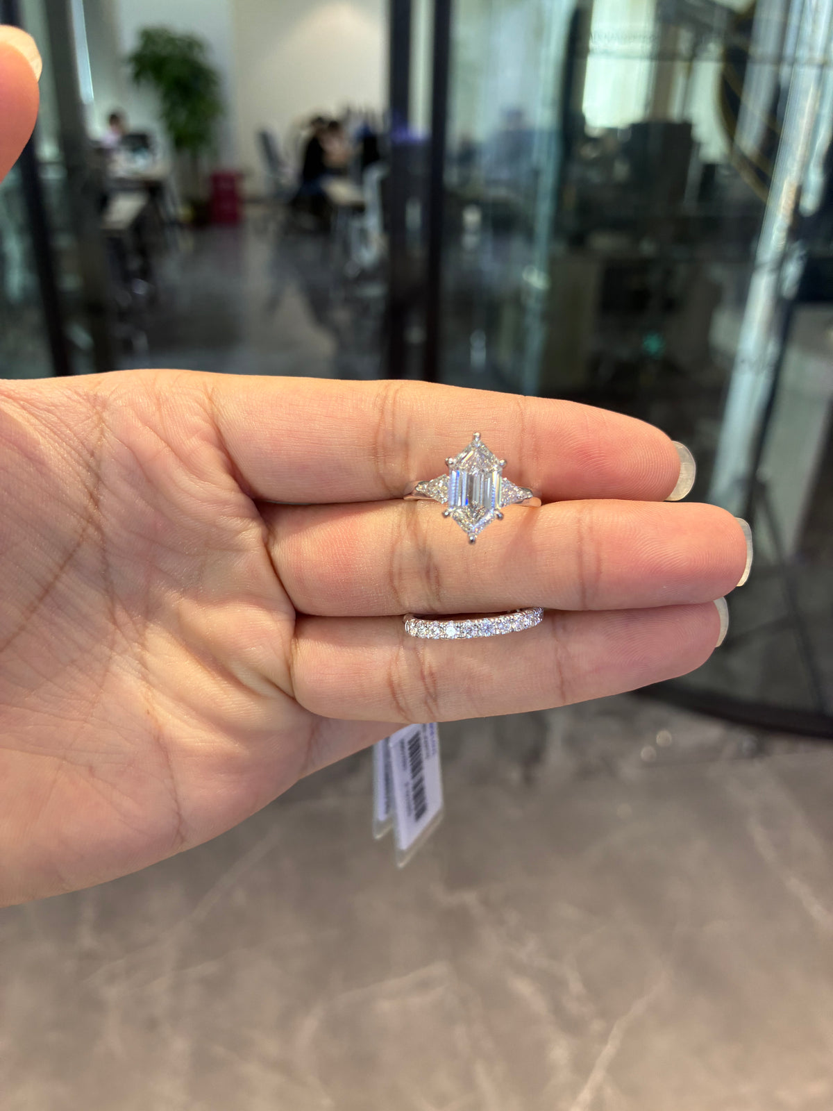 Deposit For Diane platinum ring 2ct Dutch marquise main diamond And platinum diamonds band