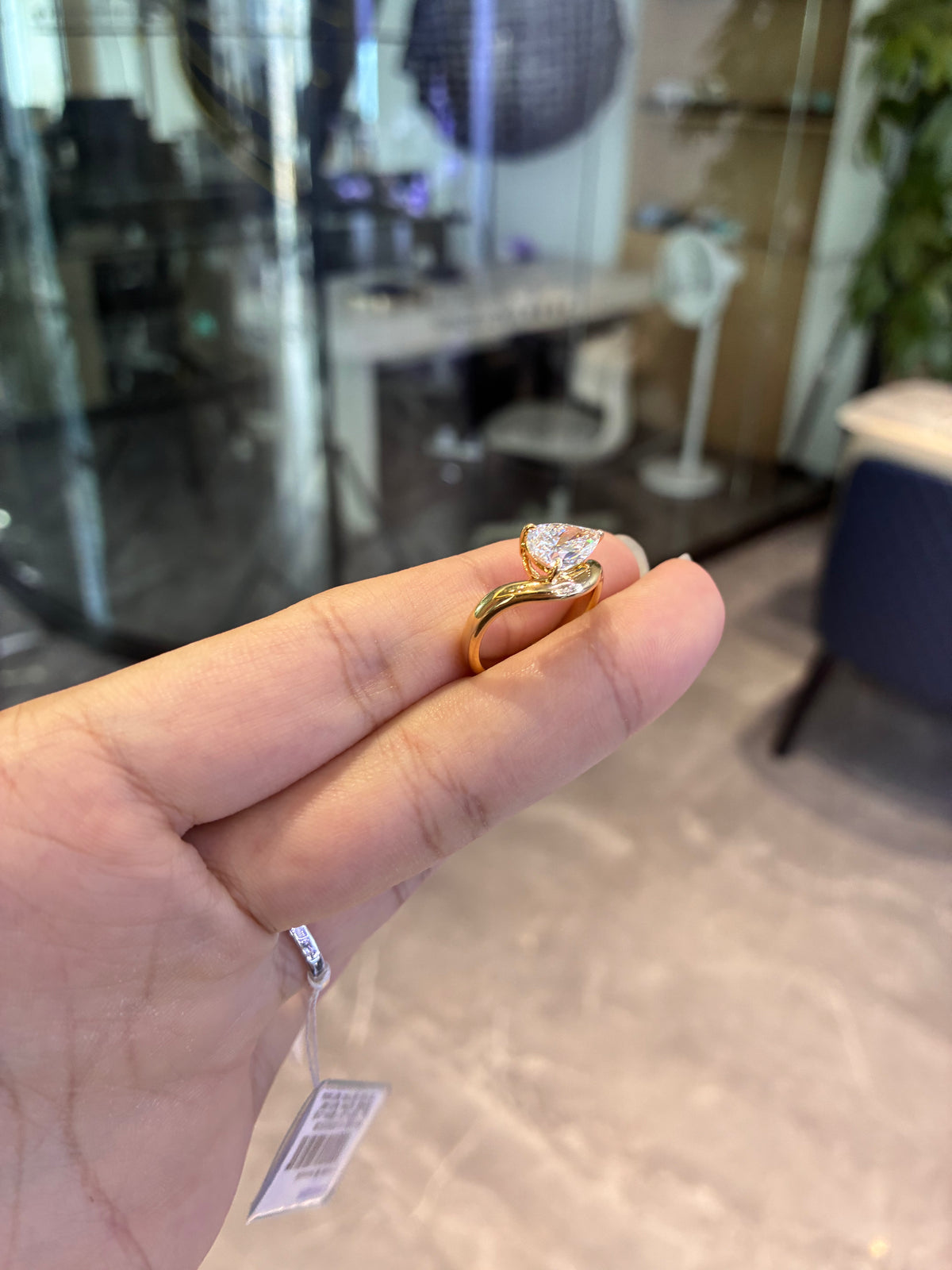 Deposit For Gabilicous 14k yellow gold ring with 1.5ct pear cut diamond