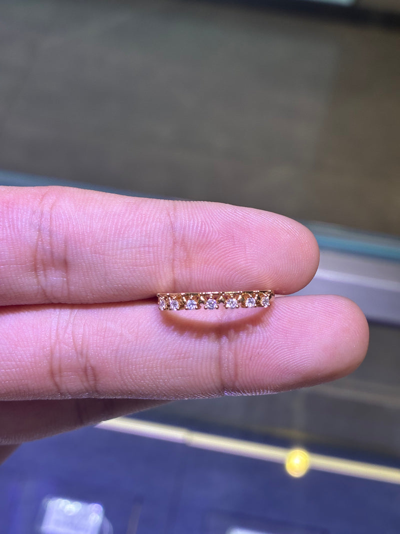 For Andrea 18k yellow gold band with 0.116ct diamonds