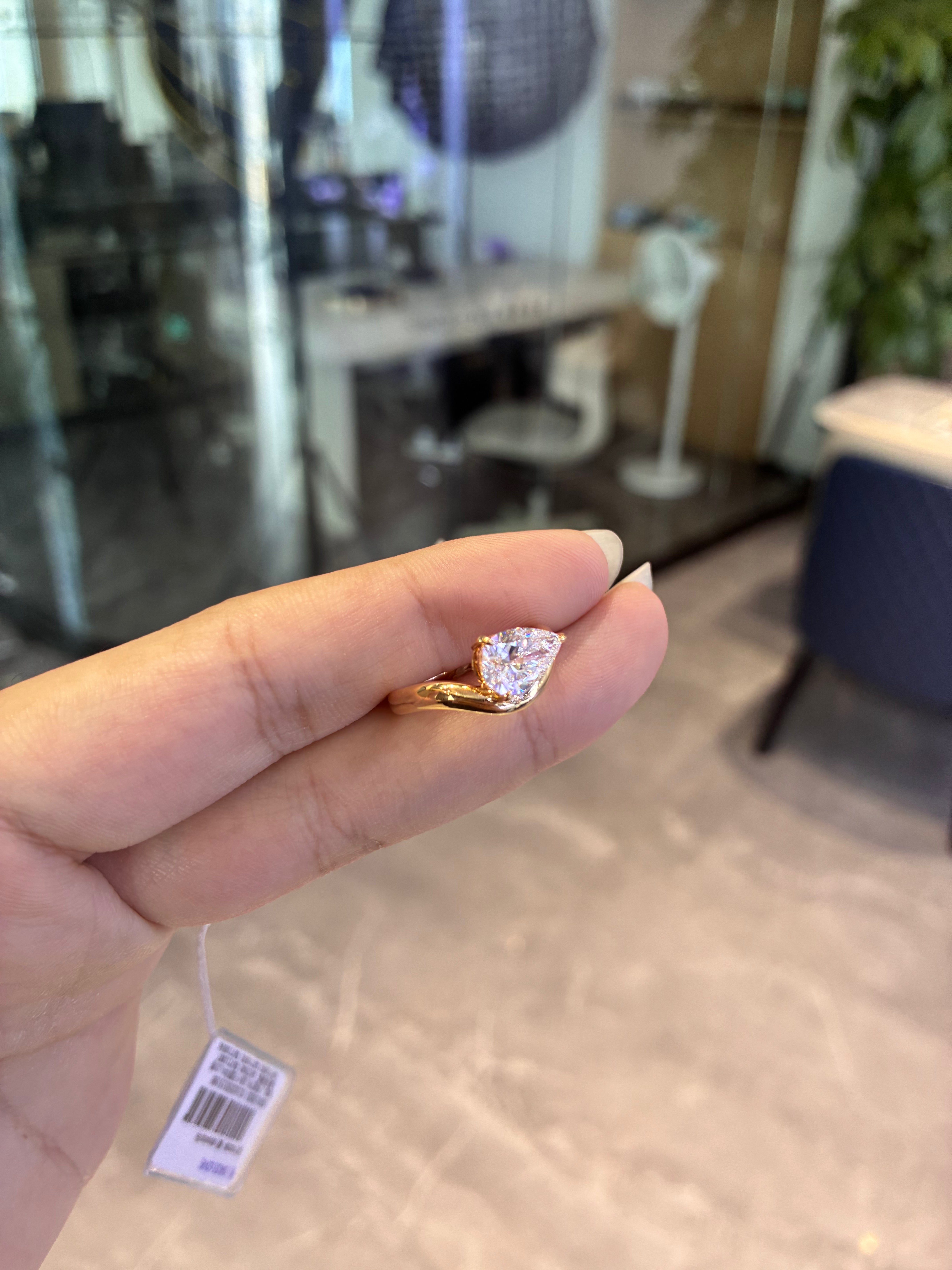 Deposit For Gabilicous 14k yellow gold ring with 1.5ct pear cut diamond