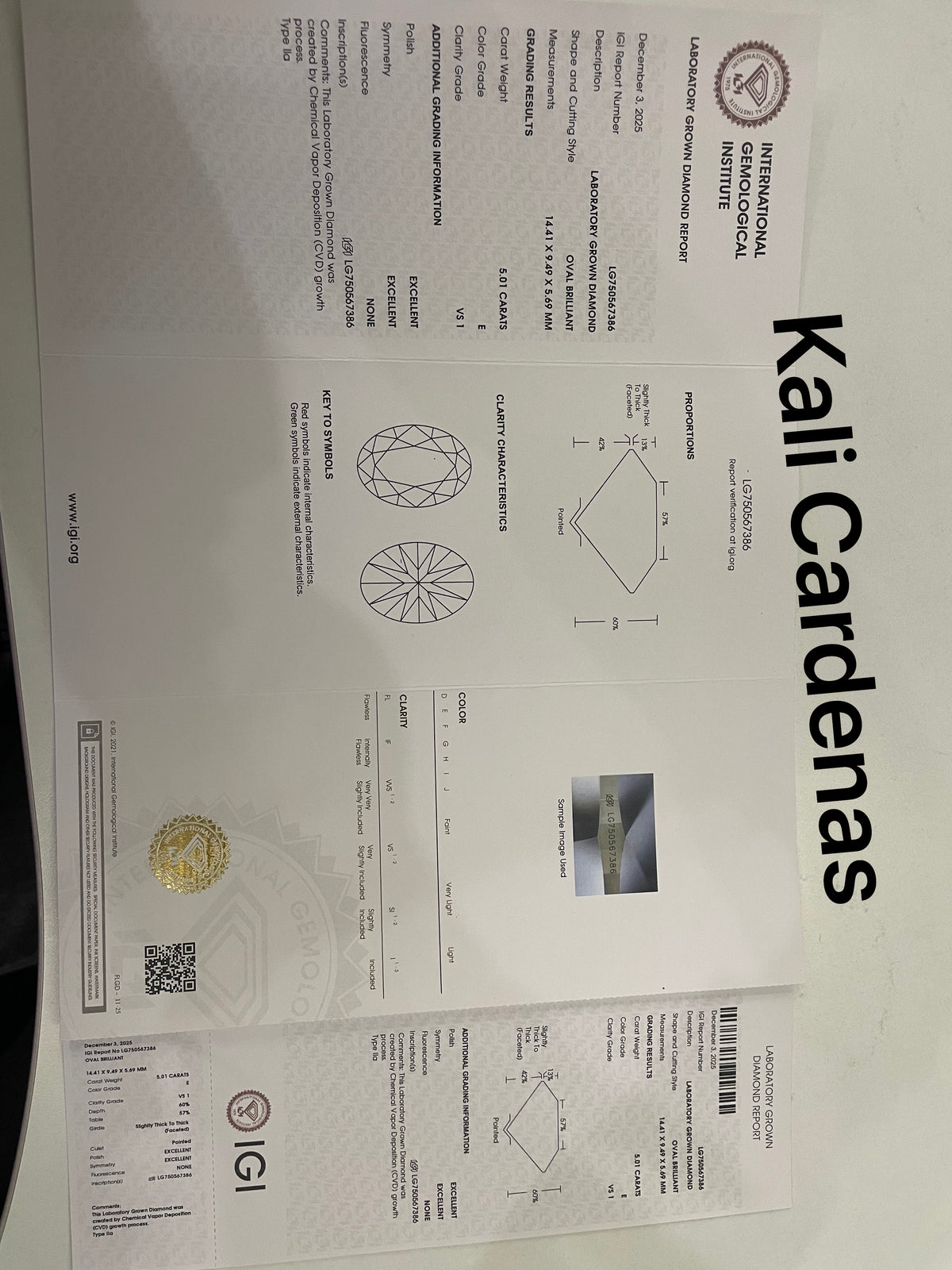 For Kali Oval ring and band final payment