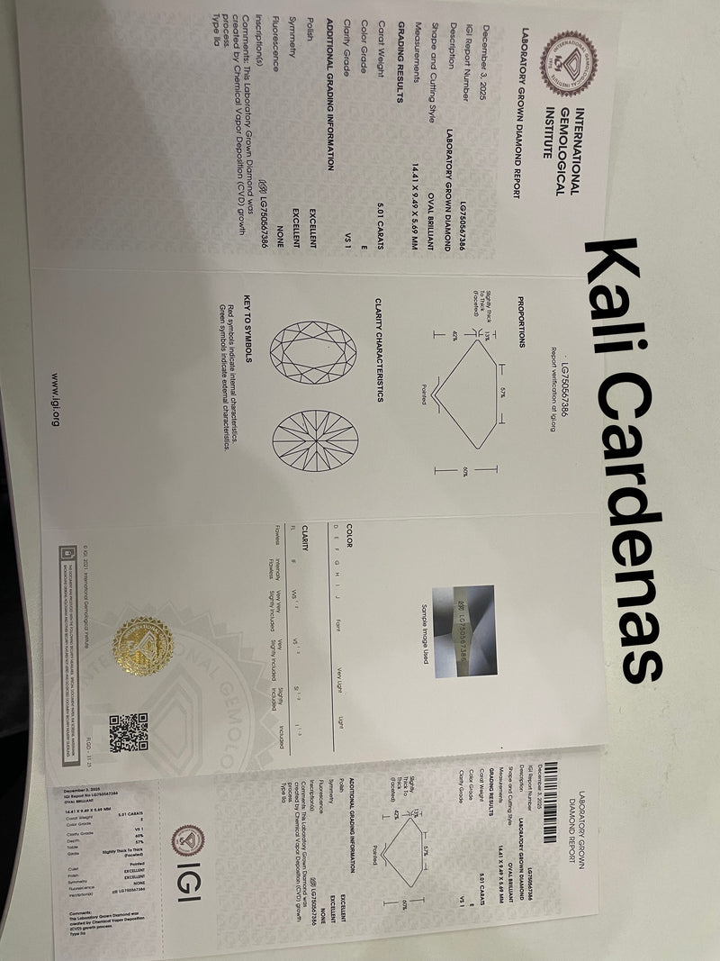 For Kali Oval ring and band final payment
