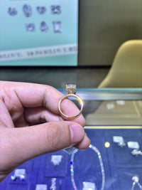 For Hayley 18k yellow gold ring with 4.010ct/1p D/vvs2 diamond and 14k yellow gold band