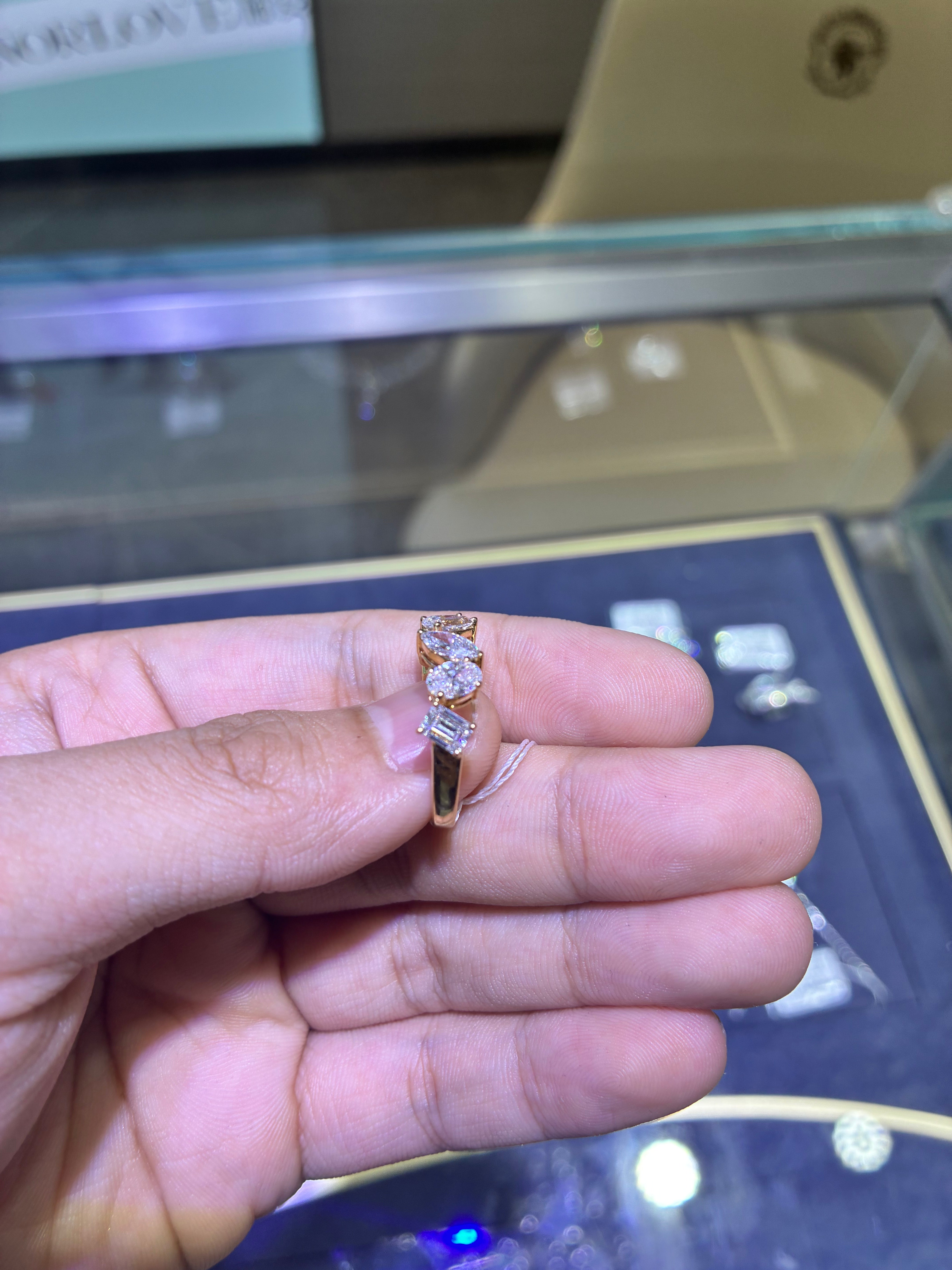 For Morgan Whitten 18k yellow gold band with 2.324ct/7p diamonds