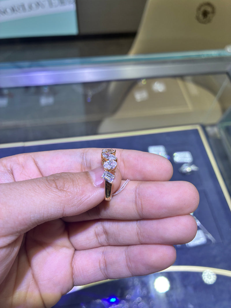 For Morgan Whitten 18k yellow gold band with 2.324ct/7p diamonds
