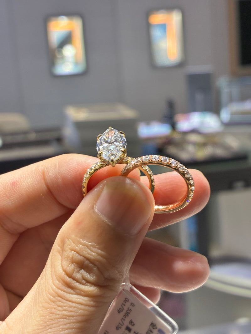 for MrsSuthern（18k yellow gold 3.03ct marquis ring and 18k rose gold band ）