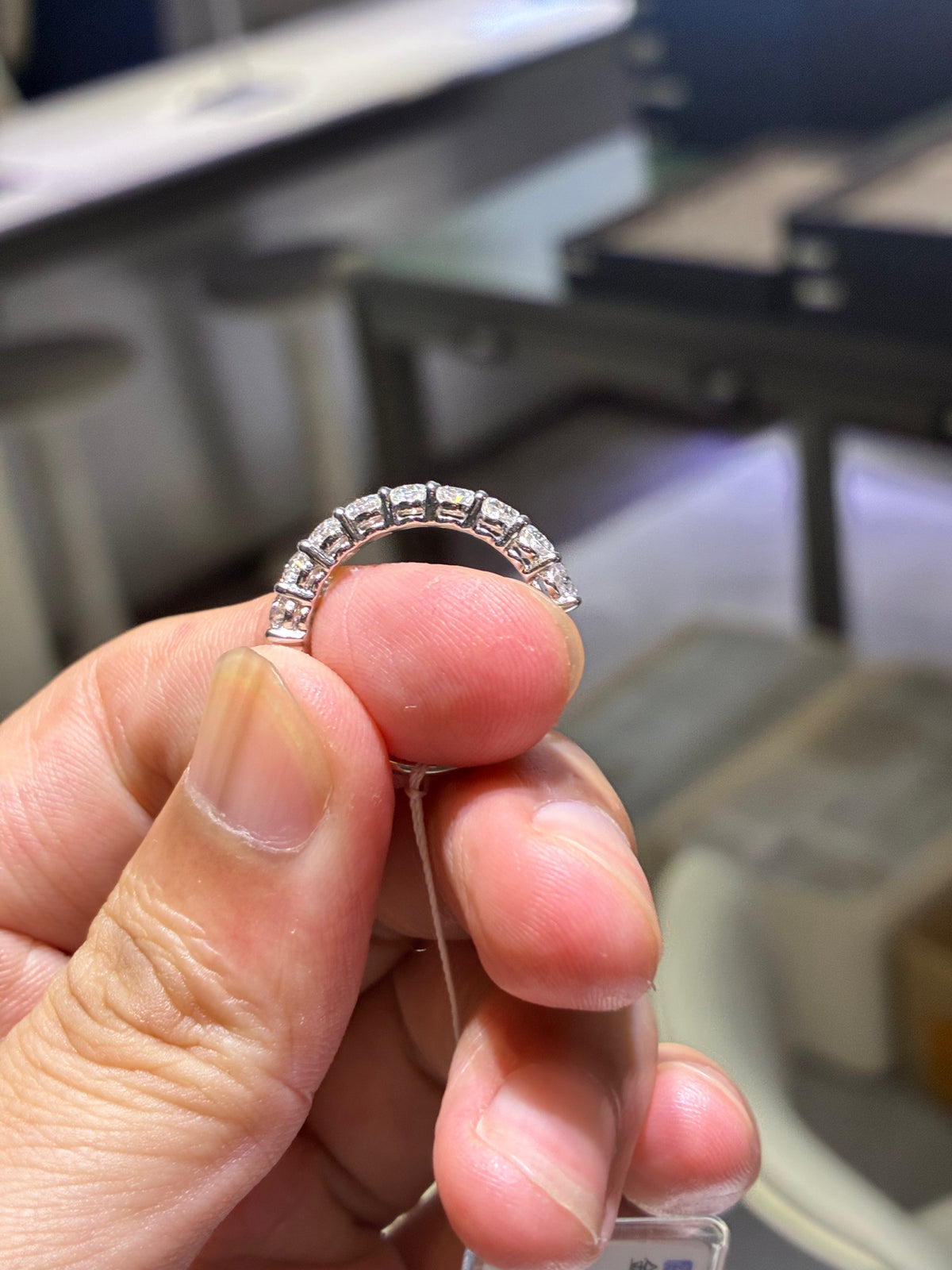 for Dania （18K white gold, half-eternity band）