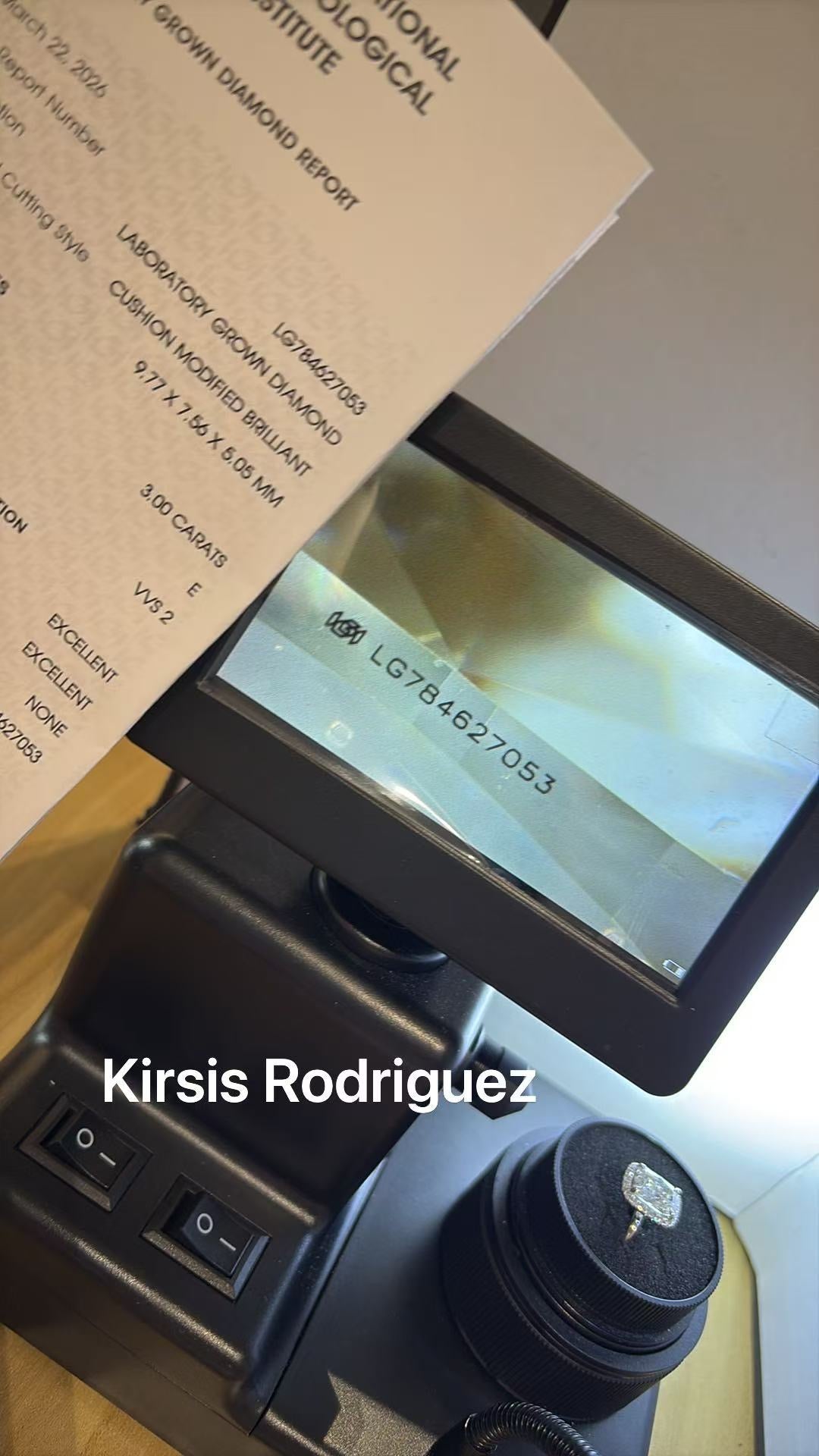Final Payment For Kirsisb 14k white gold ring with 3ct E vvs2 diamond