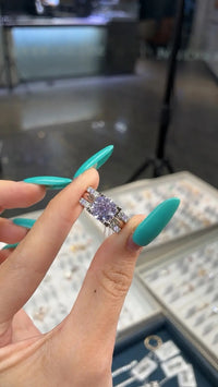 Deposit for Liz S, 14k solid white gold open band 0.349ct, 5pcs stones each side(alternative: dia&alexandrite)