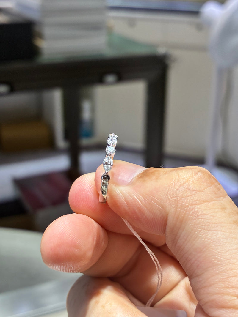 for Pa Custom（Platinum Half Marquise Diamond Band）