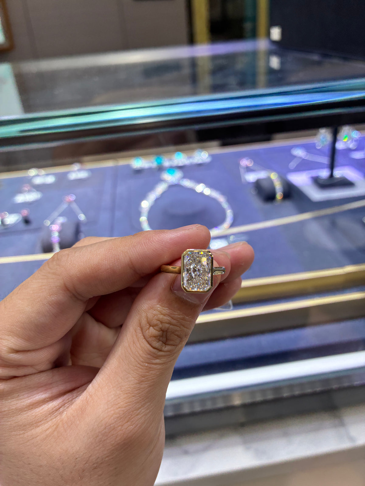 For JY 14k yellow gold ring with E/VS1 2.870ct diamond