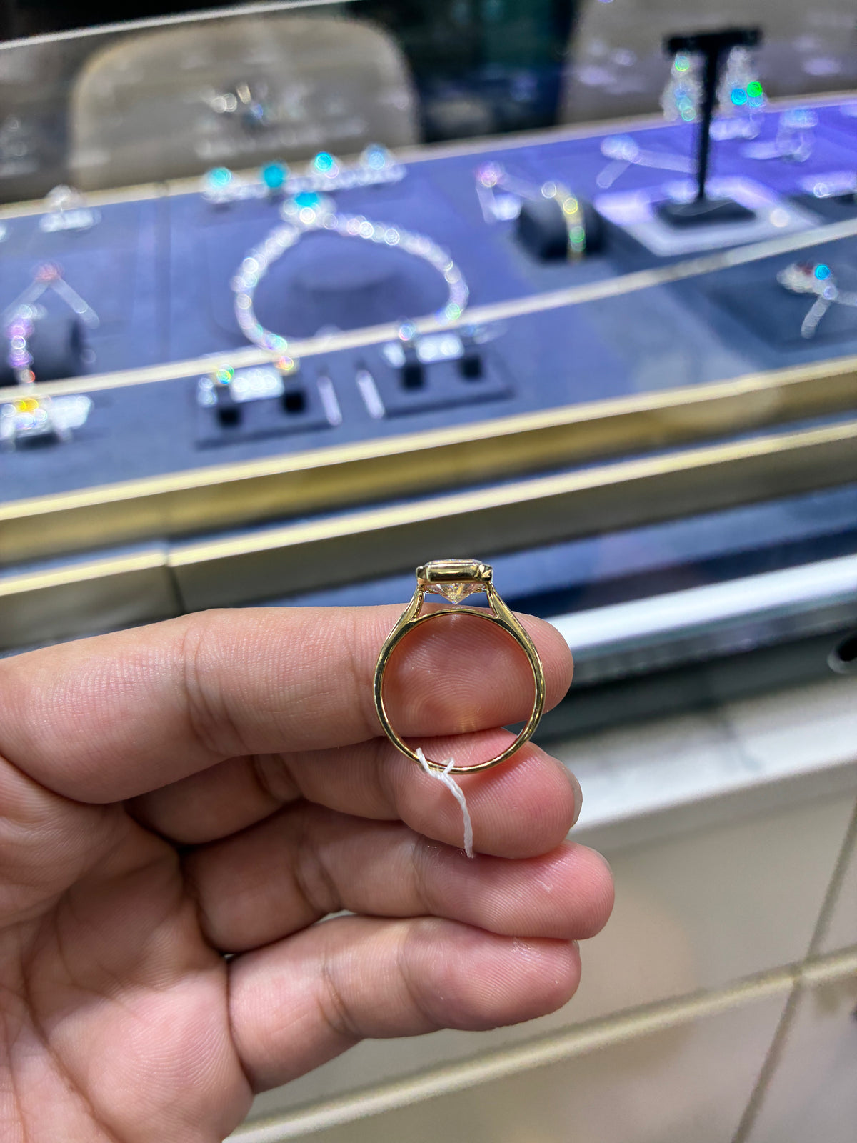 For JY 14k yellow gold ring with E/VS1 2.870ct diamond