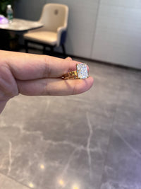 For Mom Mommy 14k yellow gold ring with 4.08ct main diamond E/VS1 And 0.238ct side stones
