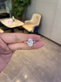 Deposit For aarronrafton527 14k rose gold ring with 4ct elongated cushion diamond And 4 side stone