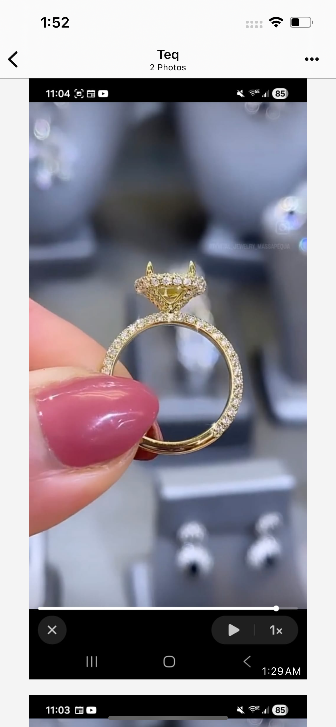 For Teq 14k gold 2ct setting remaining balance