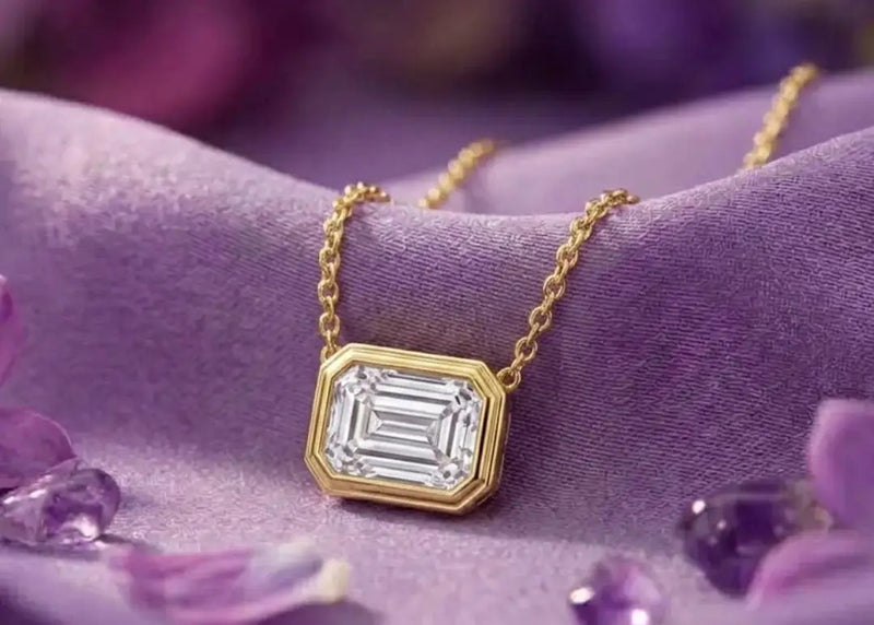 Deposit for raquellbosak 14k yellow gold, 1ct emerald cut diamond, around 2.5g gold weight, 18inches