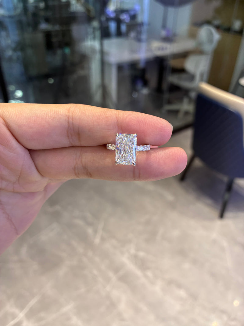 Deposit For Diamond 14k white gold 5ct radiant diamond ring