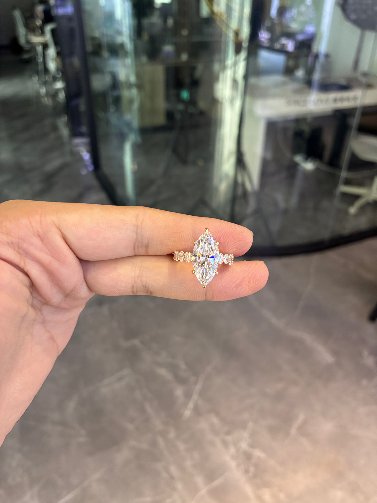 Deposit For sarahi 14k yellow gold ring with 5ct main diamond And 2.5ct side diamonds