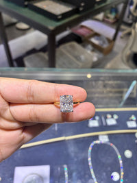 For Michelle 18k yellow gold ring with 5.1ct diamond and 0.183ct side diamonds