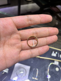 For Valarie 18k yellow gold band with 0.116ct diamonds