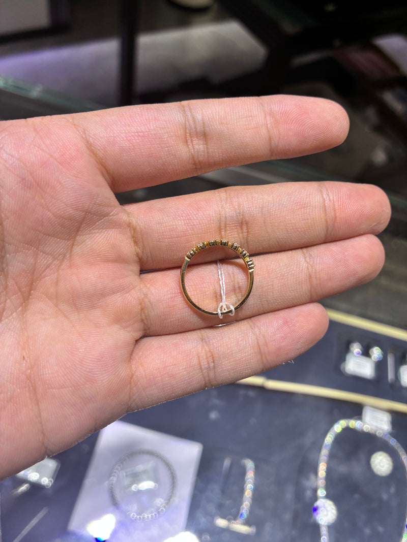 For Valarie 18k yellow gold band with 0.116ct diamonds