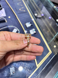 For Fina 14k yellow gold ring with 3.010ct diamond and 0.930ct side diamonds