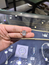 For Alexandria 18k white gold ring with 5ct E vvs2 radiant cut diamond (custom order)