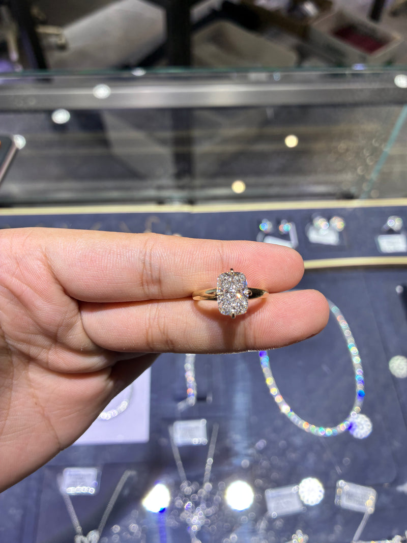 For Es insertion 14k yellow gold with 3.010ct diamond add hidden halo (custom made)