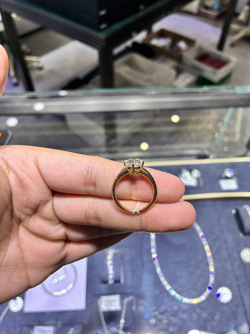 For Es insertion 14k yellow gold with 3.010ct diamond add hidden halo (custom made)