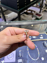 For Es insertion 14k yellow gold with 3.010ct diamond add hidden halo (custom made)