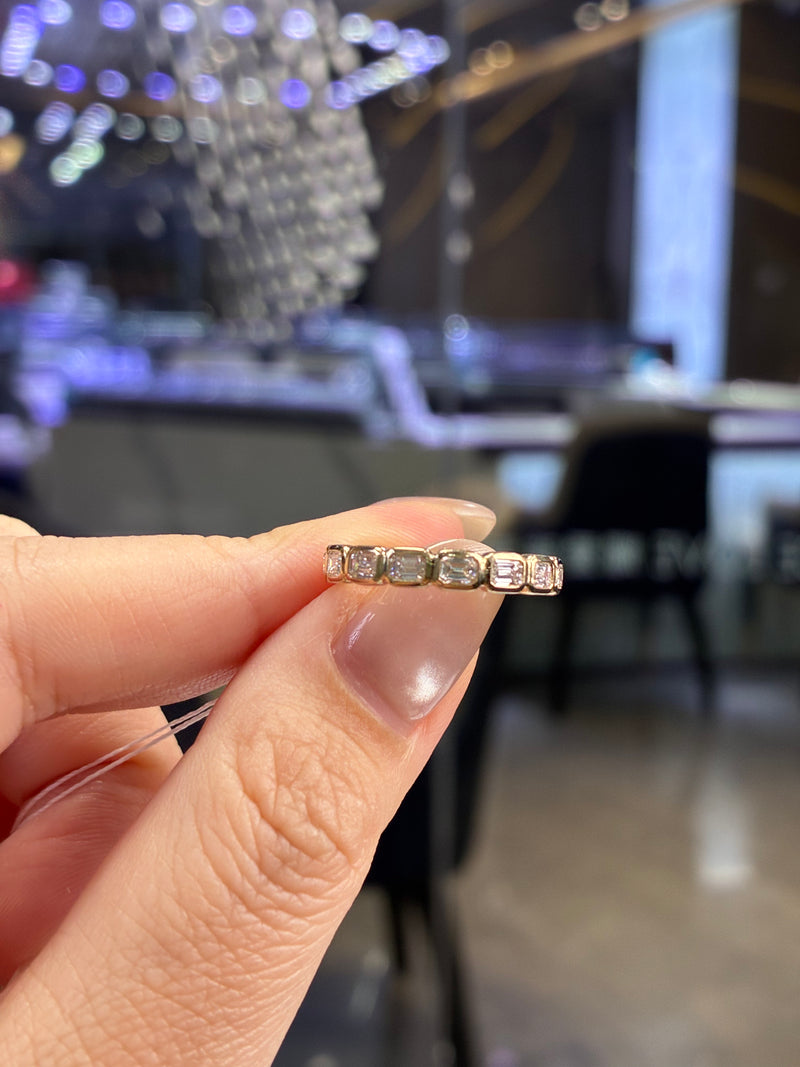 For Alex, 1.452ct Bezel Emerald Eternity band in 14k yellow gold (ready to ship )