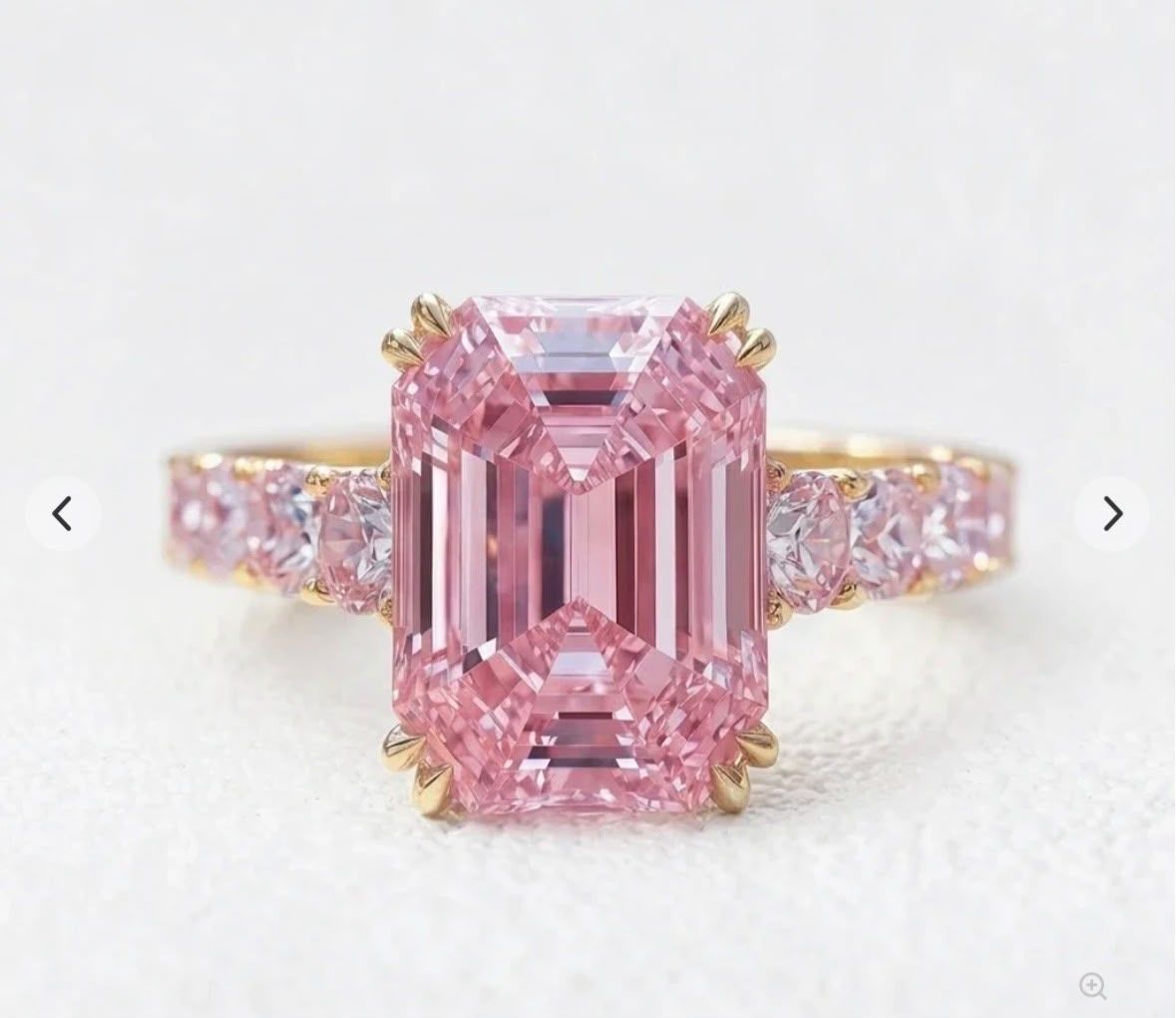 Deposit for Nanci 14k solid yellow gold lab pink sapphire, 1.92ct, with 0.70ct side sapphires