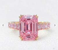 Deposit for Nanci 14k solid yellow gold lab pink sapphire, 1.92ct, with 0.70ct side sapphires
