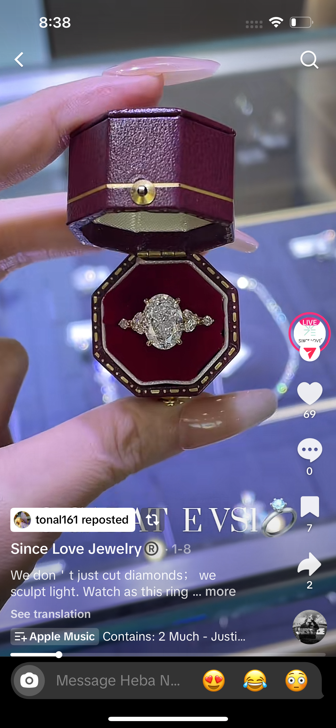 remaining balance 
For Heba Nahhas 18k yellow gold ring with 6ct main diamond D VVS2 oval ring(custom new one)
