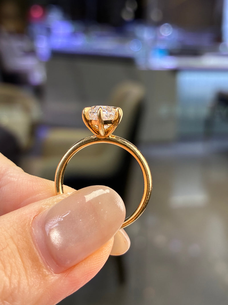 For dyelhsy, 3.08ct Marquise Lab diamond Solitaire Engagement Ring, E/VVS2, 18k solid yellow gold (Ready to ship)
