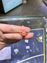 For Luvdust1 18k yellow gold ring with 3.020ct main pink diamond