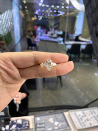 Deposit For Tracie 14k yellow gold ring with 3ct E VVS2 main diamond And 0.8ct side stones