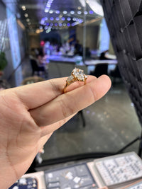 Deposit For Tracie 14k yellow gold ring with 3ct E VVS2 main diamond And 0.8ct side stones
