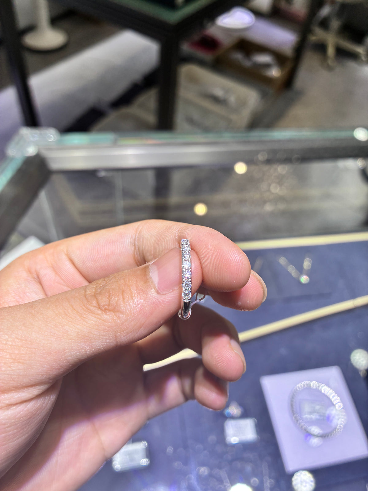 For Marilyn and Jeylin Rios 18k white gold band with 0.658ct diamonds