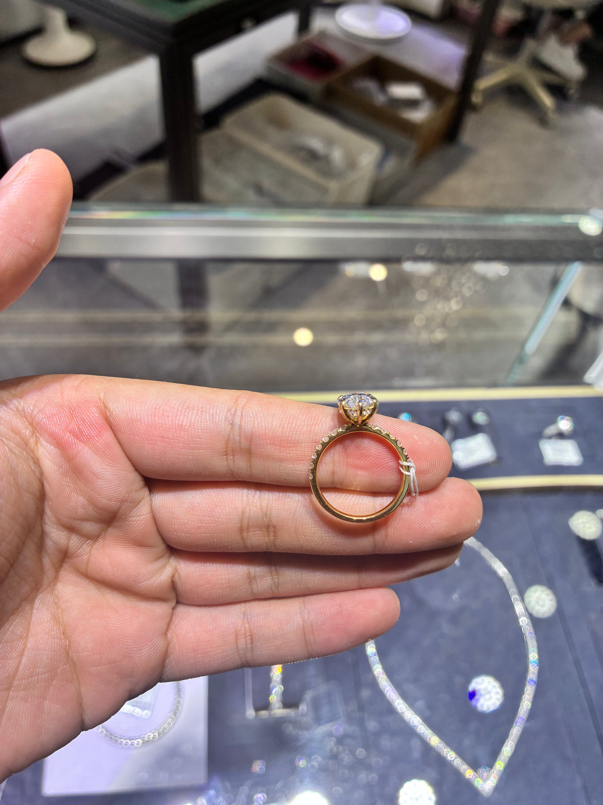 Deposit For Cherise 18k yellow gold ring with 3ct blue gem(custom made)