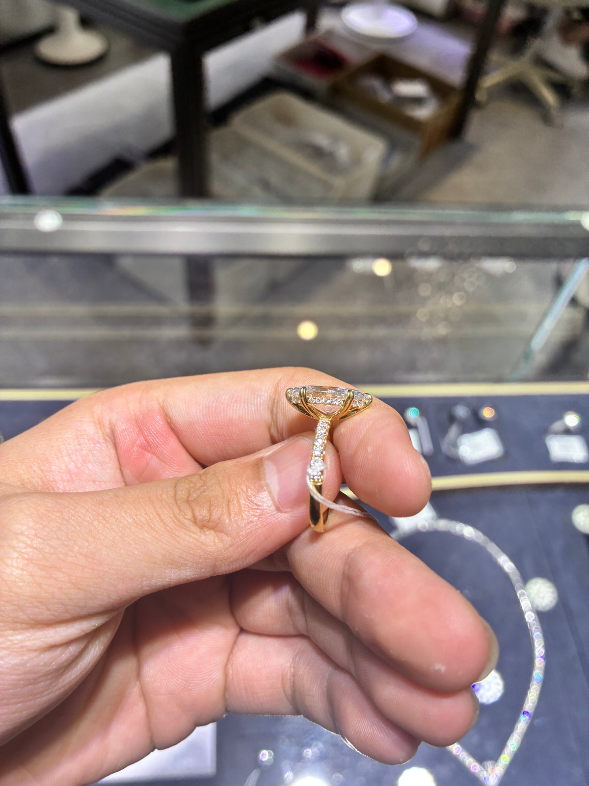 Deposit For Cherise 18k yellow gold ring with 3ct blue gem(custom made)