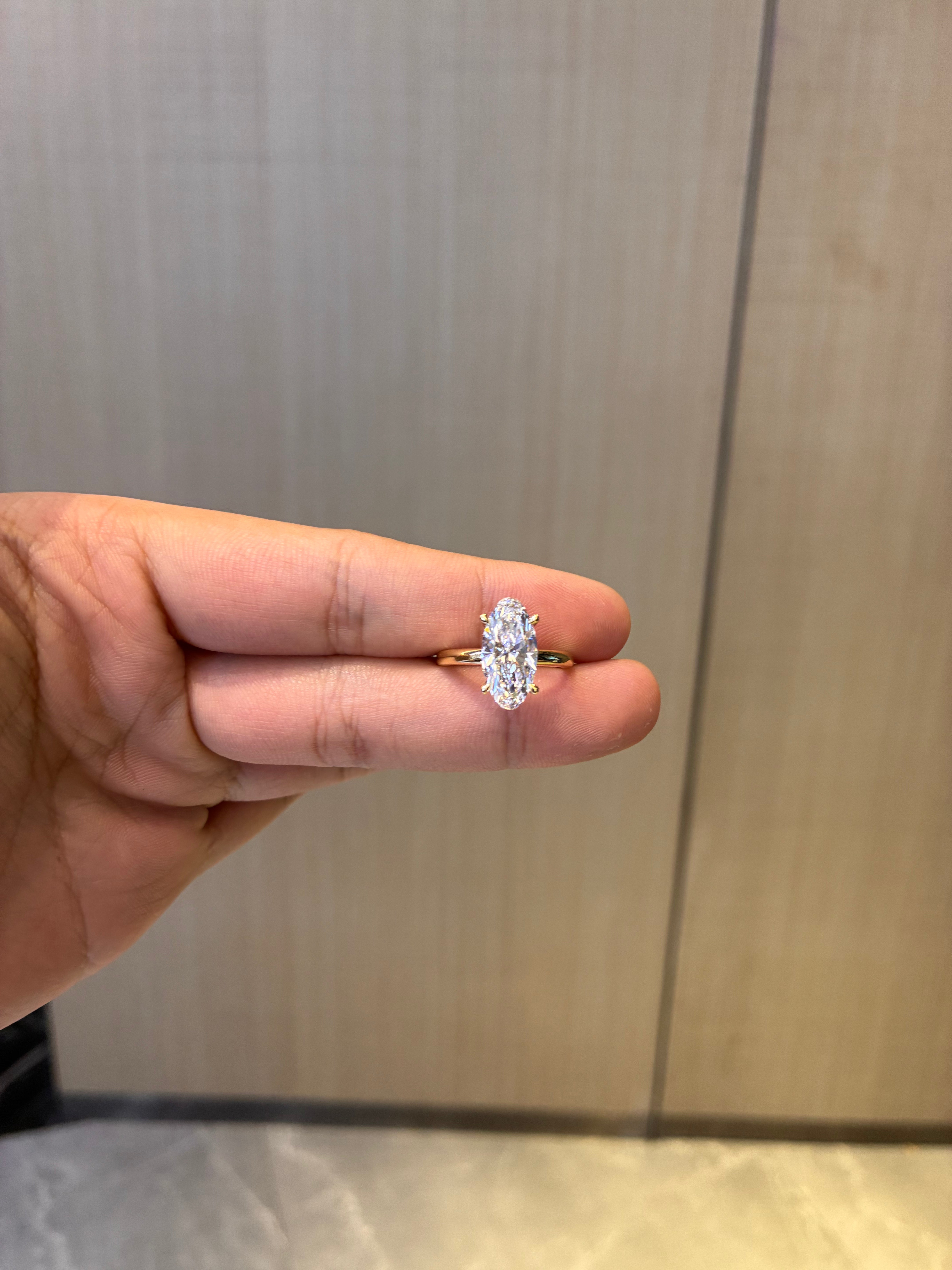 For BLossoms 14k yellow gold ring with 3.040ct main diamond