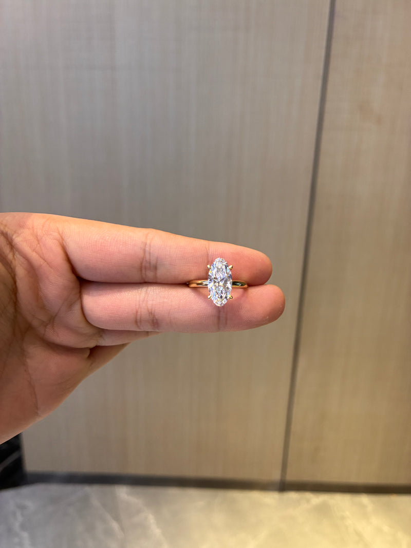 For BLossoms 14k yellow gold ring with 3.040ct main diamond
