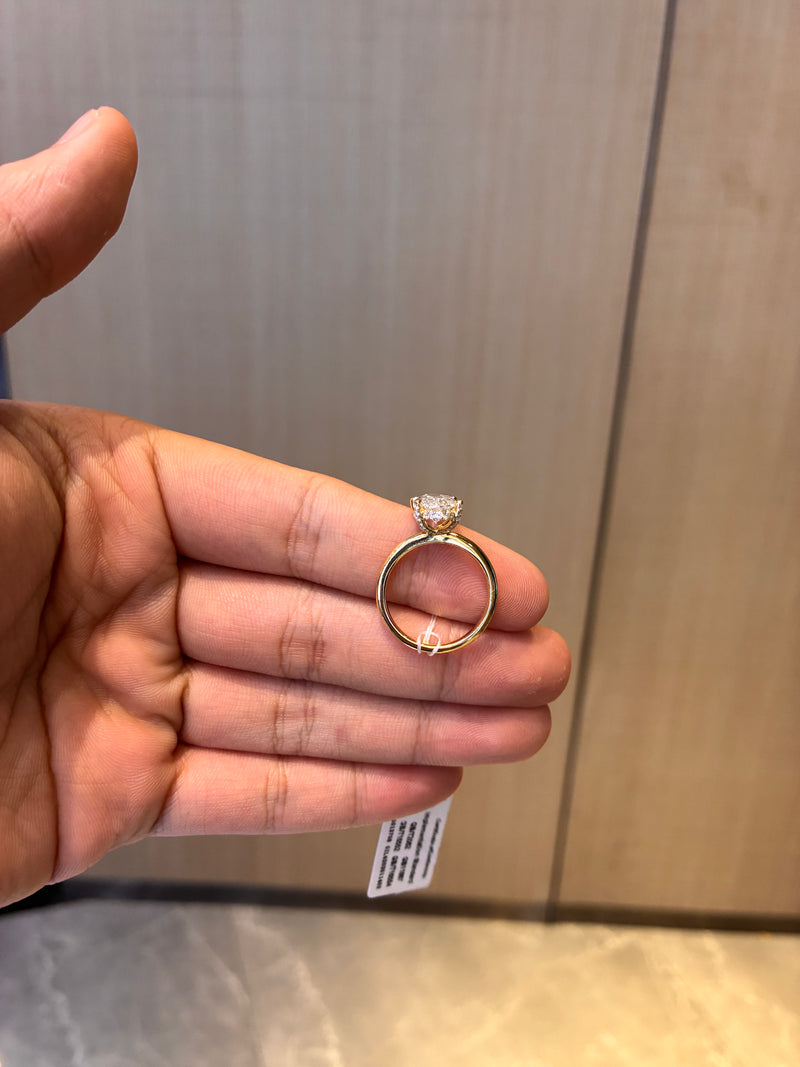 For BLossoms 14k yellow gold ring with 3.040ct main diamond