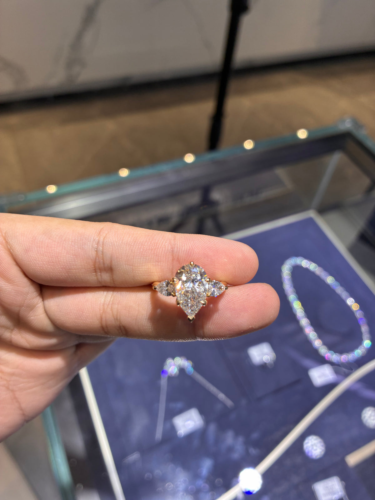 For Manny 14k yellow gold ring with 3.030ct main diamond