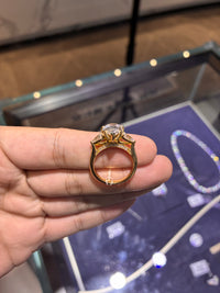 For Manny 14k yellow gold ring with 3.030ct main diamond