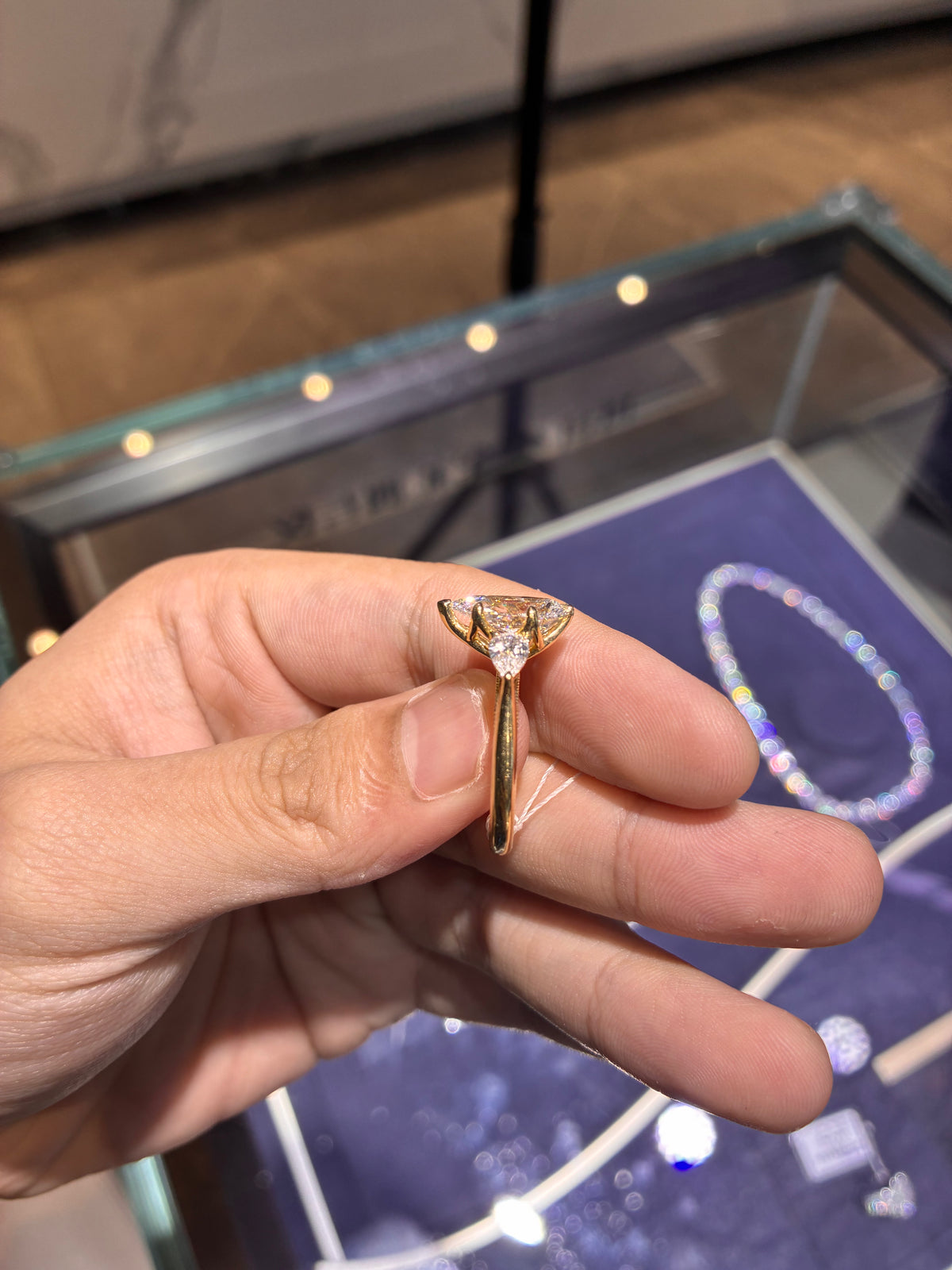 For Manny 14k yellow gold ring with 3.030ct main diamond
